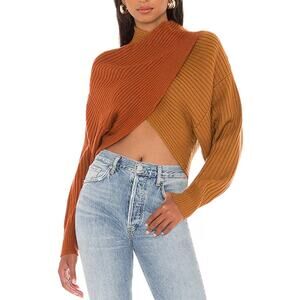 Amur Milena 'Cropped' Red Rib Knit Sweater Size P
